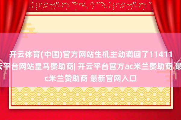 开云体育(中国)官方网站生机主动调回了11411辆汽车-开云平台网站皇马赞助商| 开云平台官方ac米兰赞助商 最新官网入口
